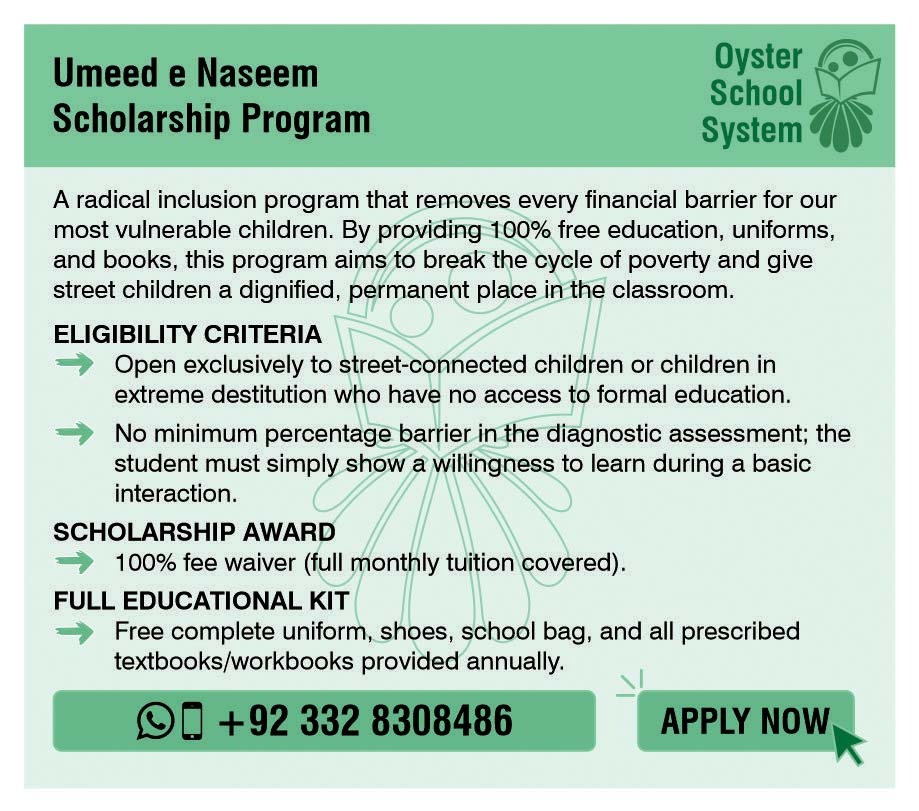 Umeed e Naseem Scholarship Program — official scholarship flyer
